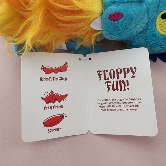 Hackleback the Dragon Dog Toy-Whip N Wings, Crazy Crinkle & Squeaker Dog Toy - Picture 4 of 7